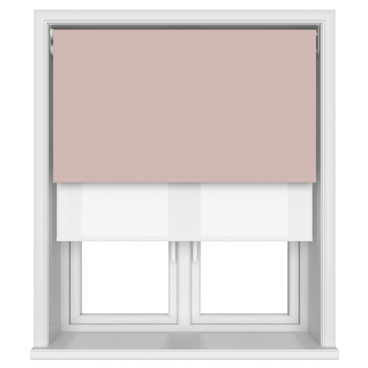 Dover Blackout Blush Pink Motorised Double Roller Blind - Image 4