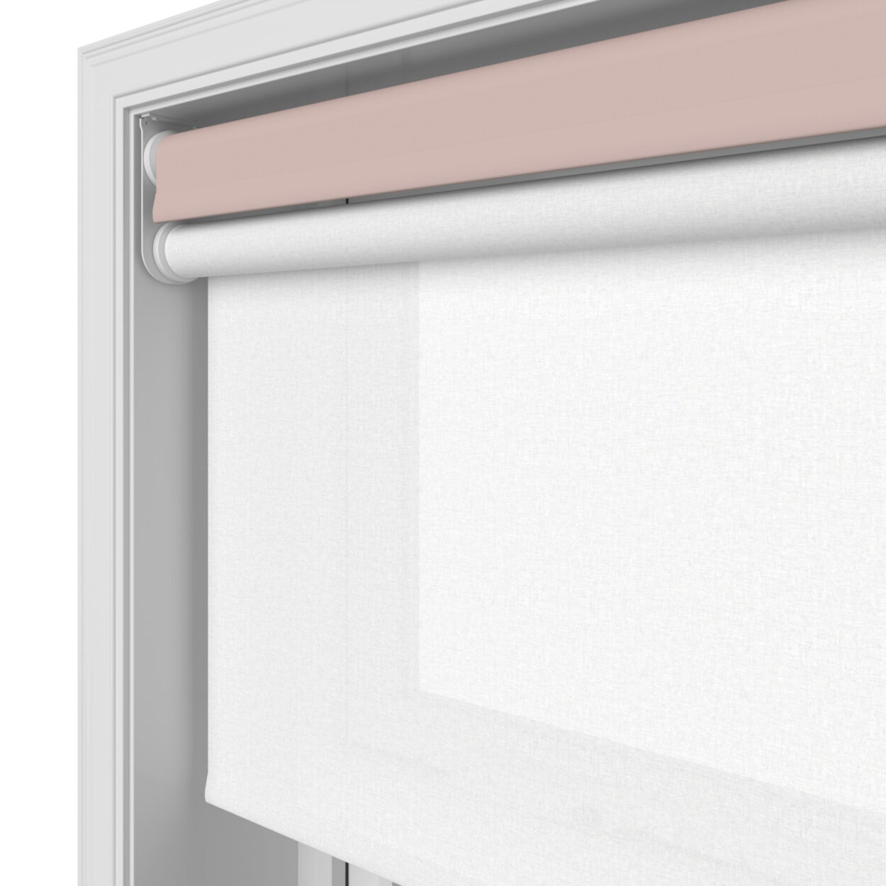 Dover Blackout Blush Pink Motorised Double Roller Blind - Image 7