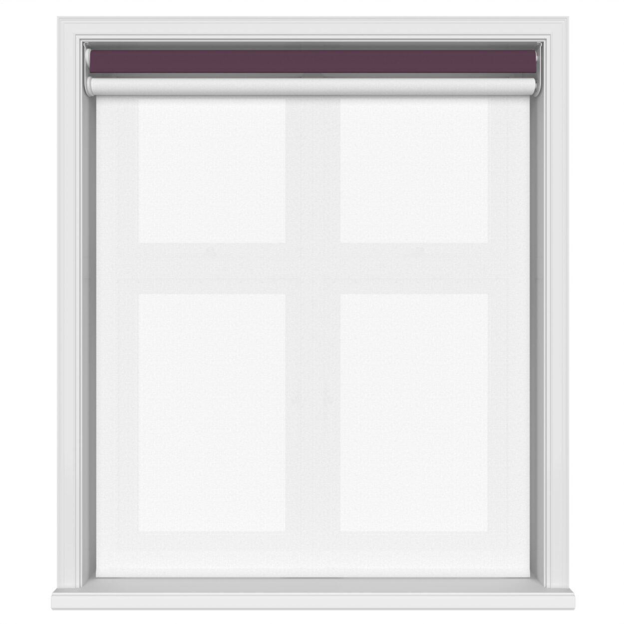 Dover Blackout Royal Plum Motorised Double Roller Blind - Image 3