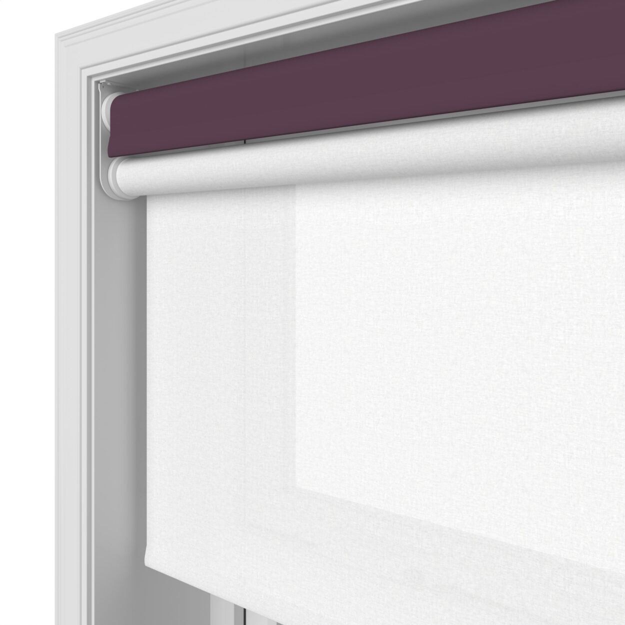 Dover Blackout Royal Plum Motorised Double Roller Blind - Image 7