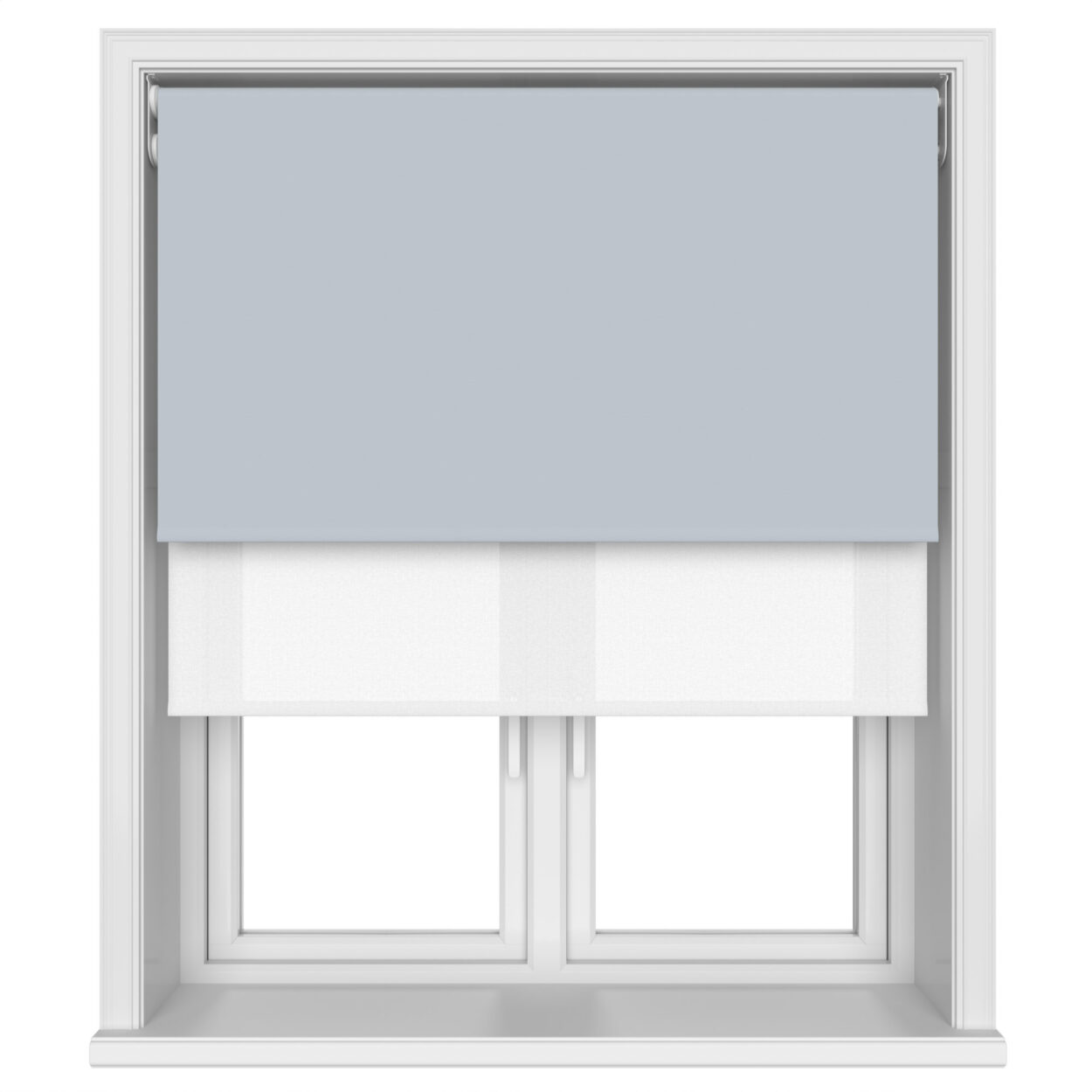 Dover Blackout Skyline Blue Motorised Double Roller Blind - Image 4