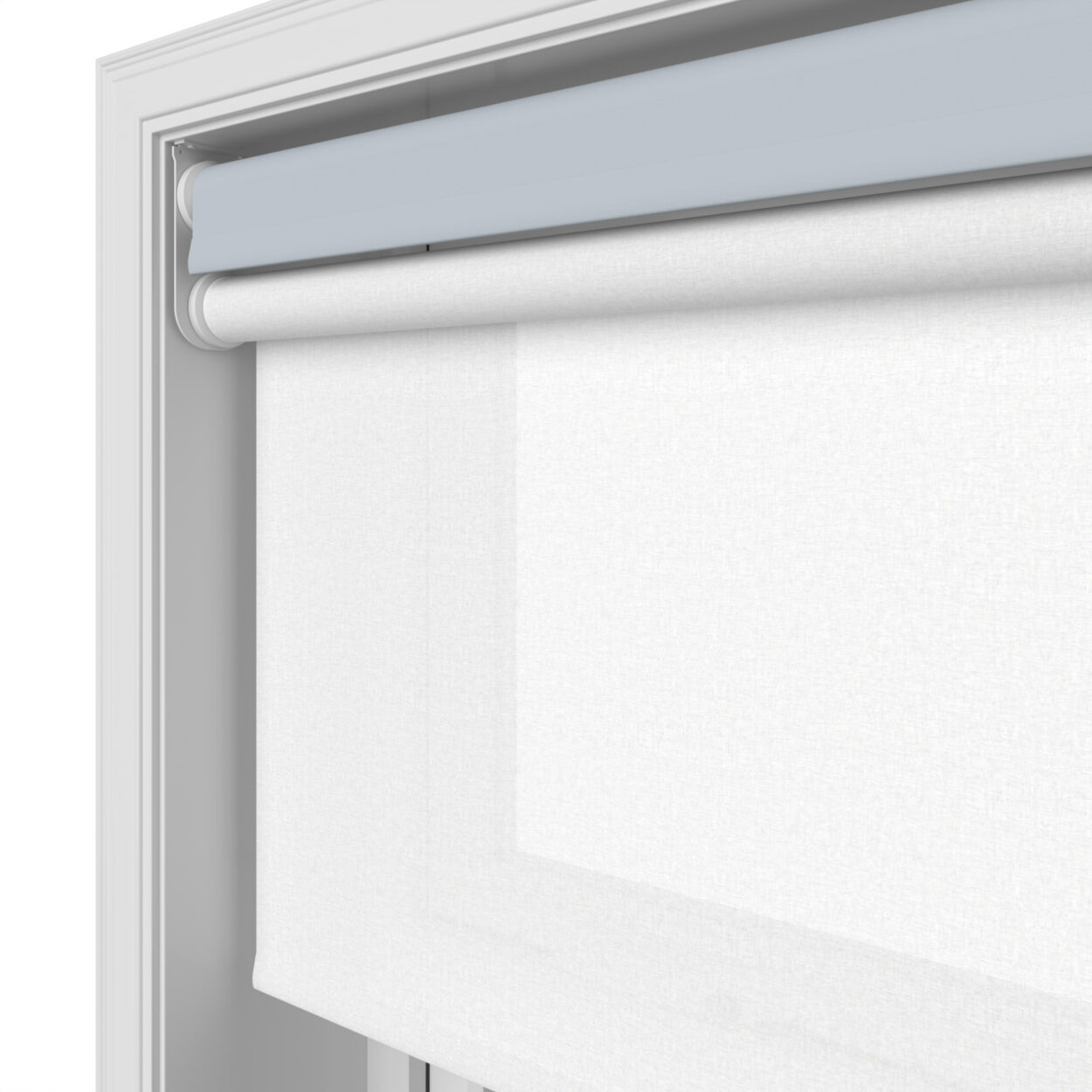 Dover Blackout Skyline Blue Motorised Double Roller Blind - Image 7