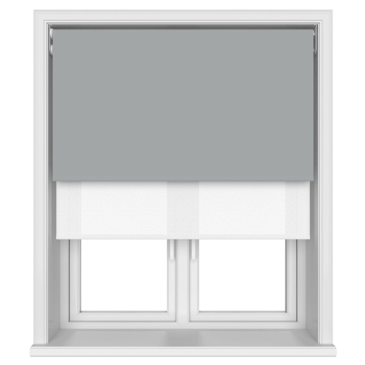 Dover Blackout Iron Grey Motorised Double Roller Blind - Image 4