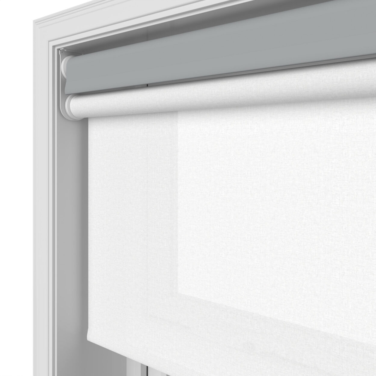 Dover Blackout Iron Grey Motorised Double Roller Blind - Image 7