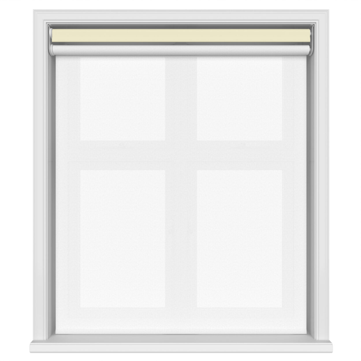 Dover Blackout Buttercream Motorised Double Roller Blind - Image 3