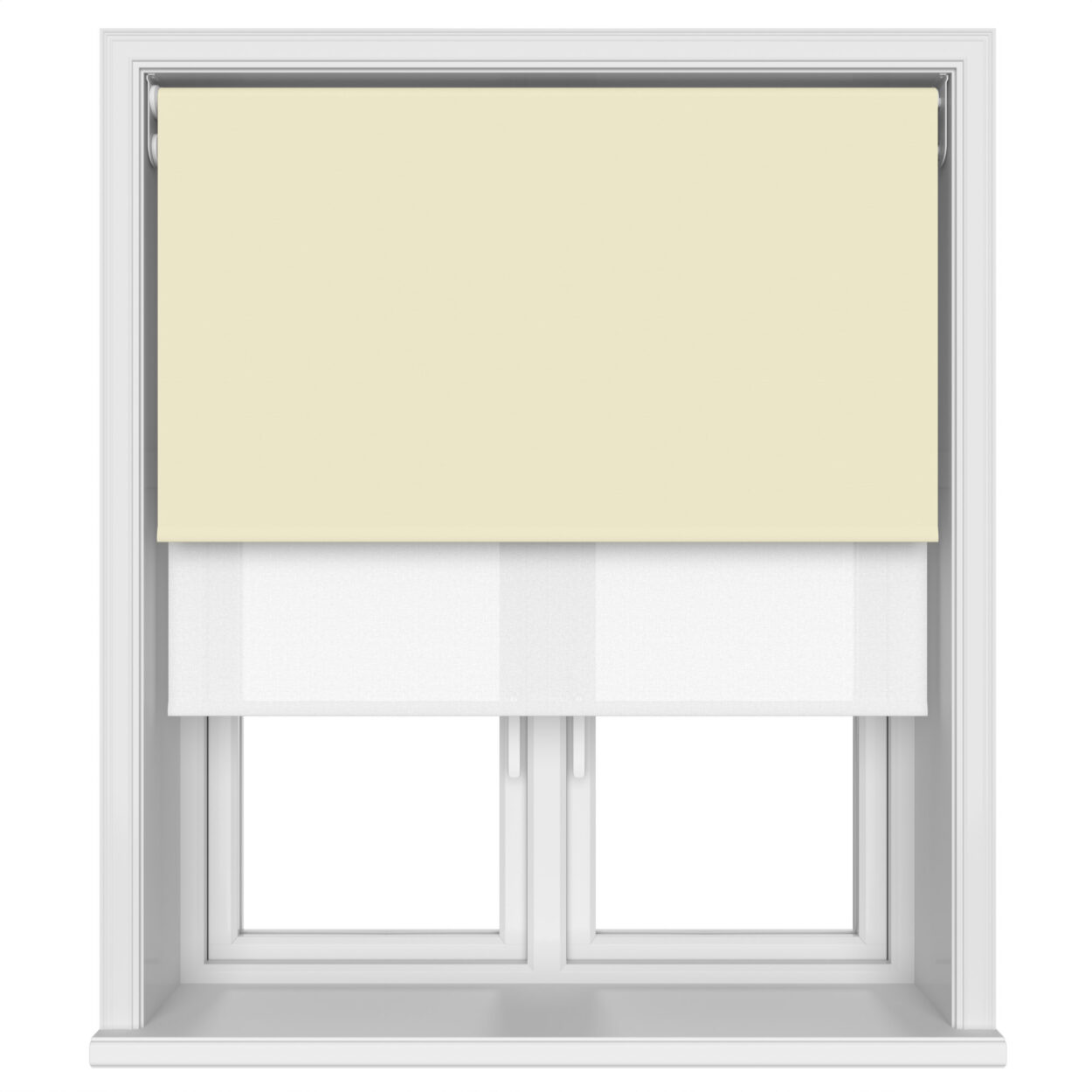 Dover Blackout Buttercream Motorised Double Roller Blind - Image 4