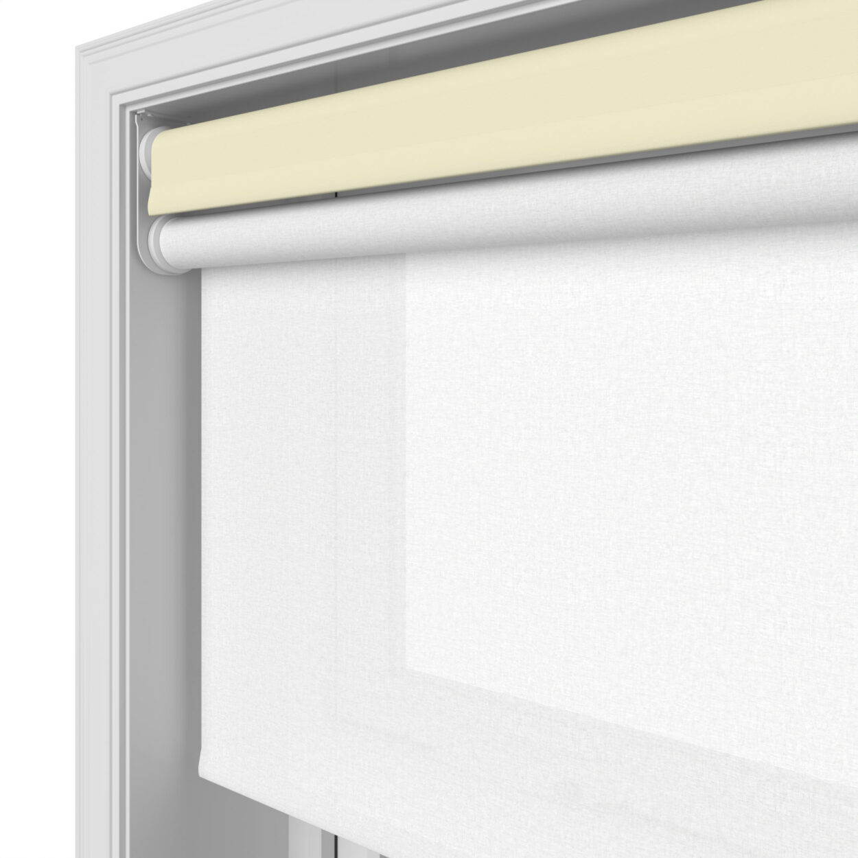 Dover Blackout Buttercream Motorised Double Roller Blind - Image 7