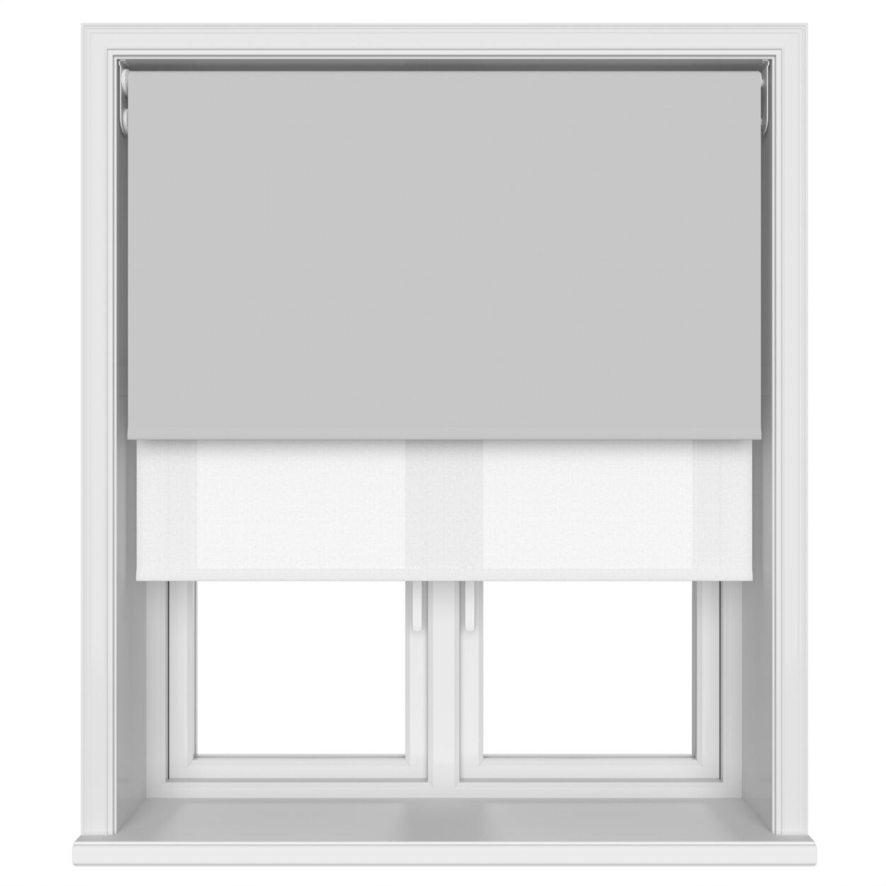 Dover Blackout Light Grey Motorised Double Roller Blind - Image 4