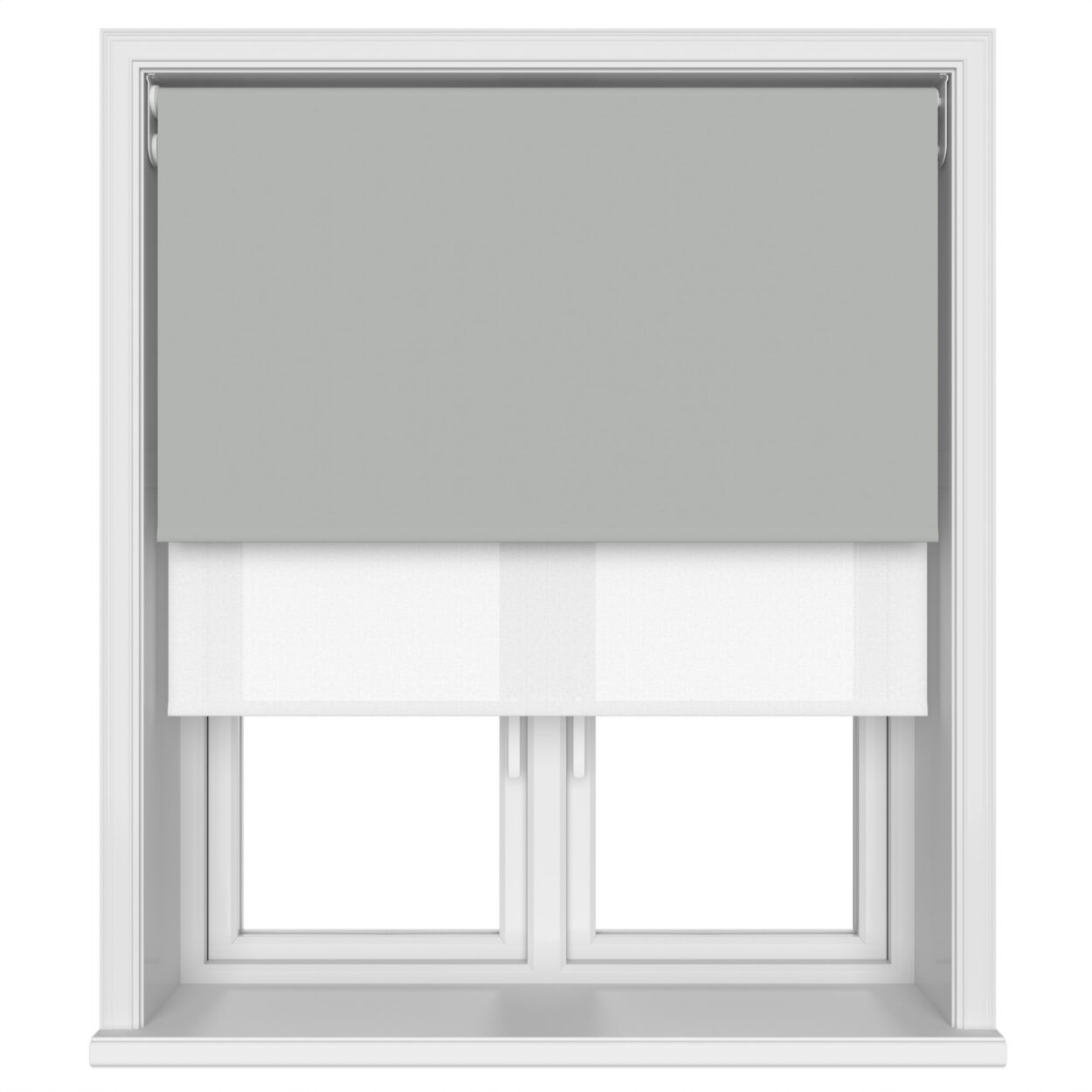 Dover Blackout Pewter Grey Motorised Double Roller Blind - Image 4