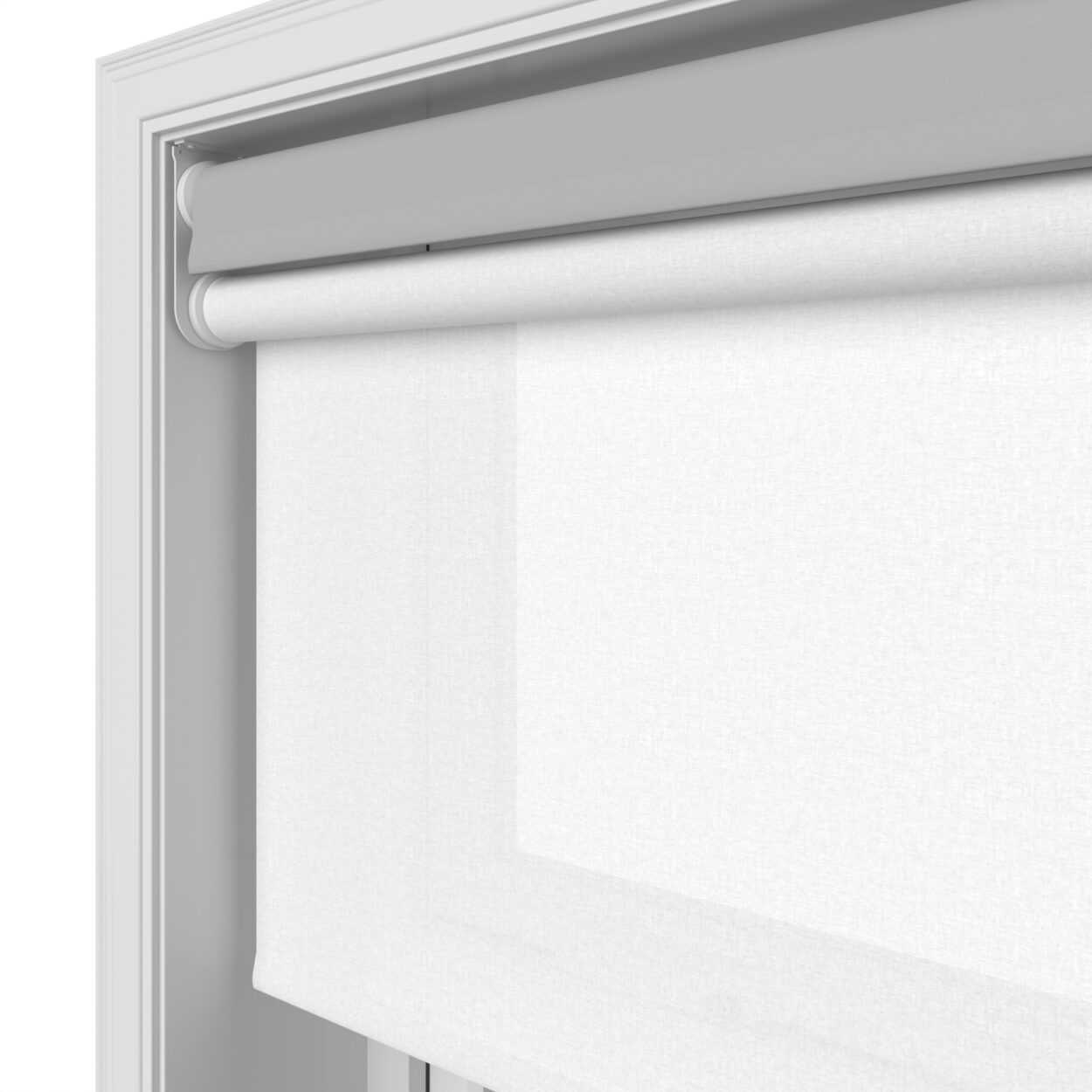Dover Blackout Pewter Grey Motorised Double Roller Blind - Image 7