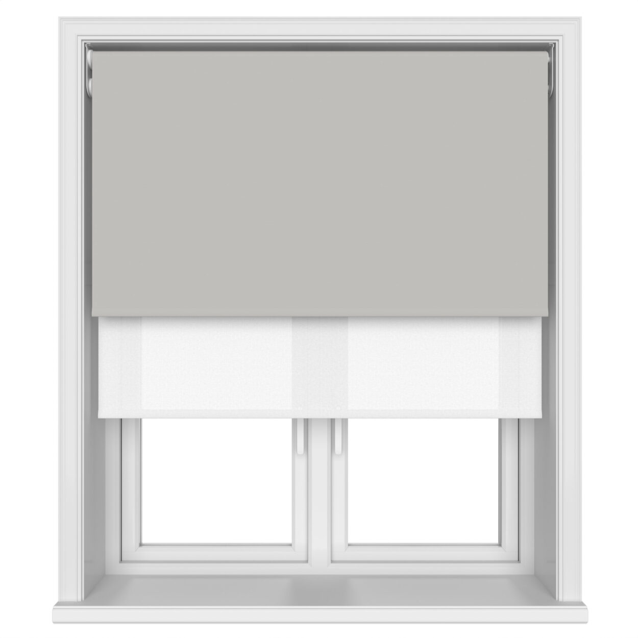 Dover Blackout Stone Grey Motorised Double Roller Blind