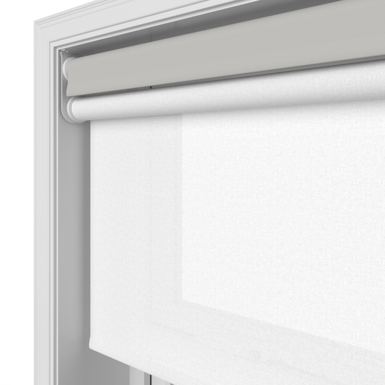 Dover Blackout Stone Grey Motorised Double Roller Blind - Image 7