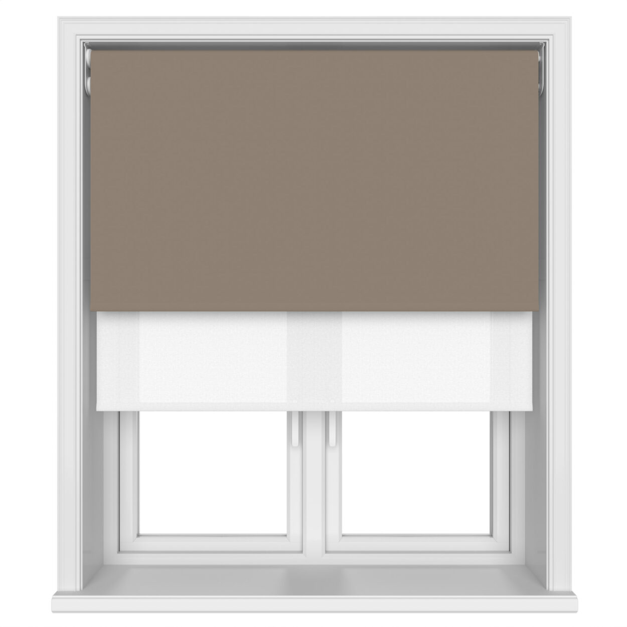 Dover Blackout Cocoa Beige Motorised Double Roller Blind - Image 4