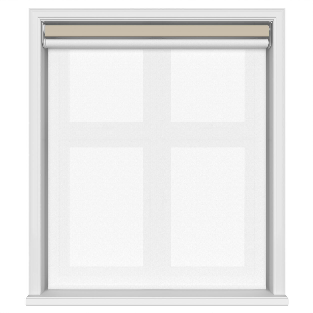 Dover Blackout Sandy Beige Motorised Double Roller Blind - Image 3