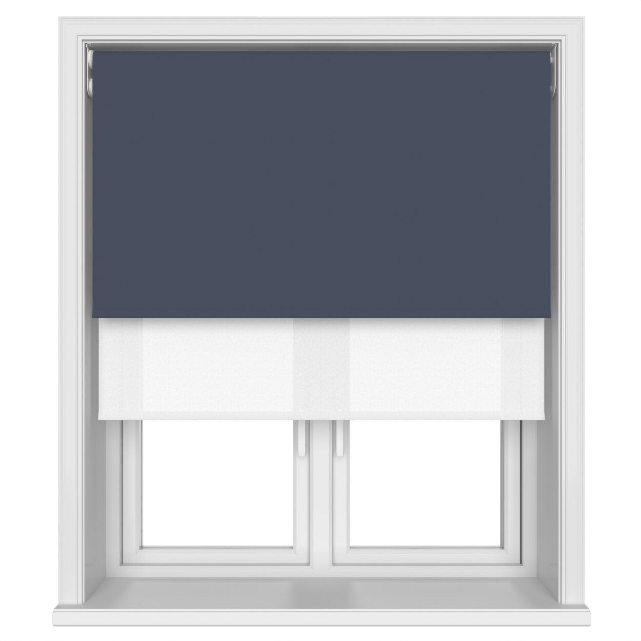 Dover Blackout Deep Indigo Motorised Double Roller Blind - Image 4