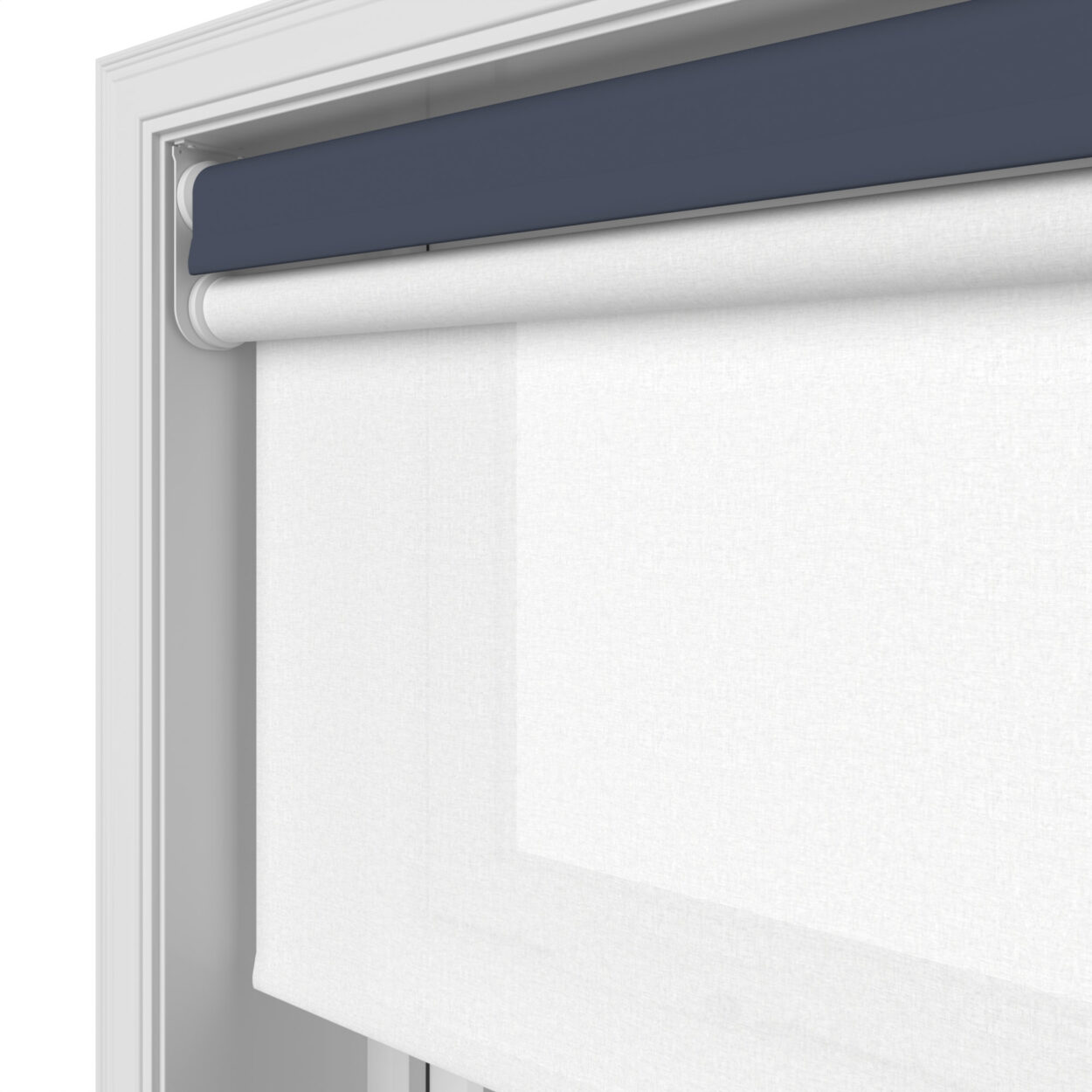 Dover Blackout Deep Indigo Motorised Double Roller Blind - Image 7