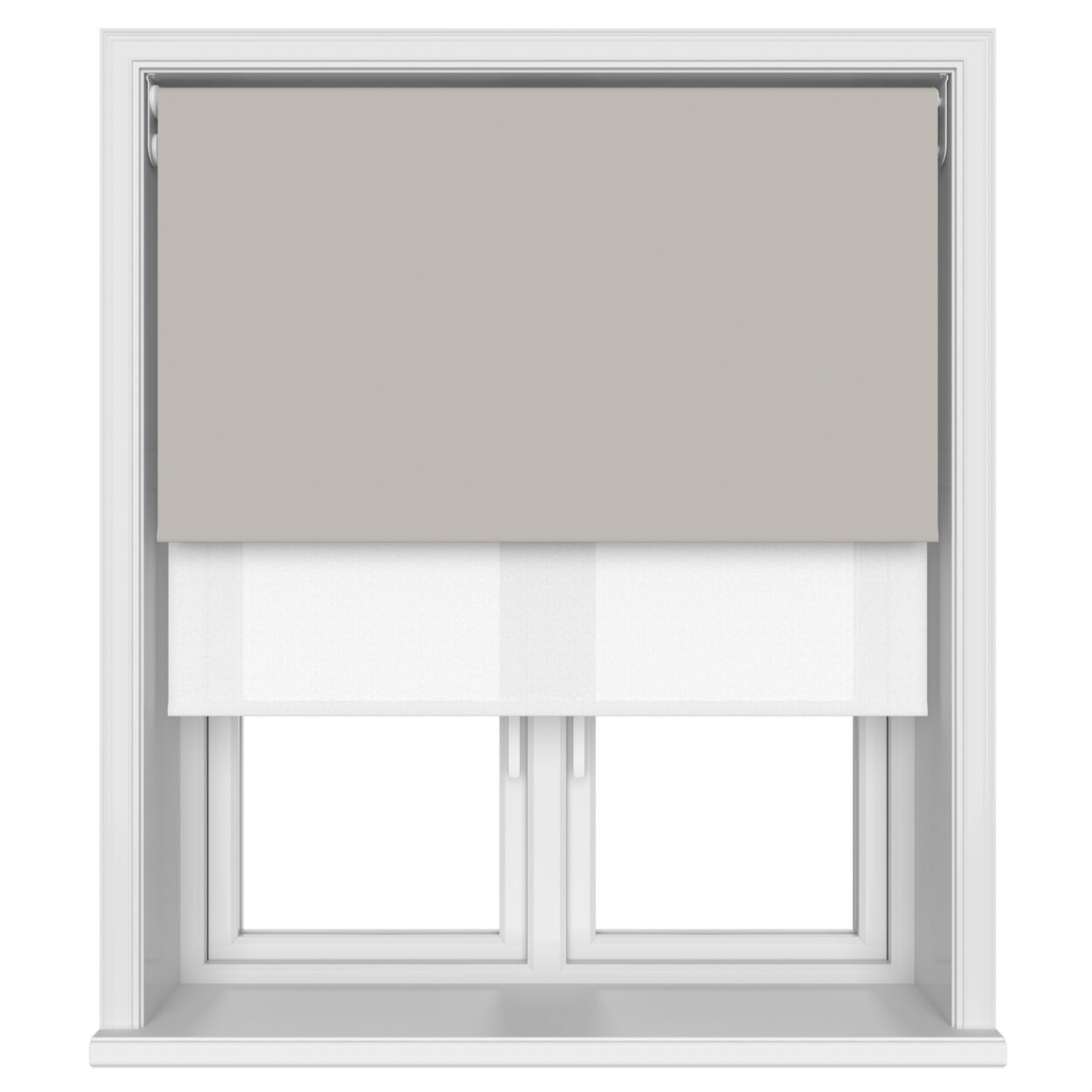 Dover Blackout Warm Pebble Motorised Double Roller Blind - Image 4