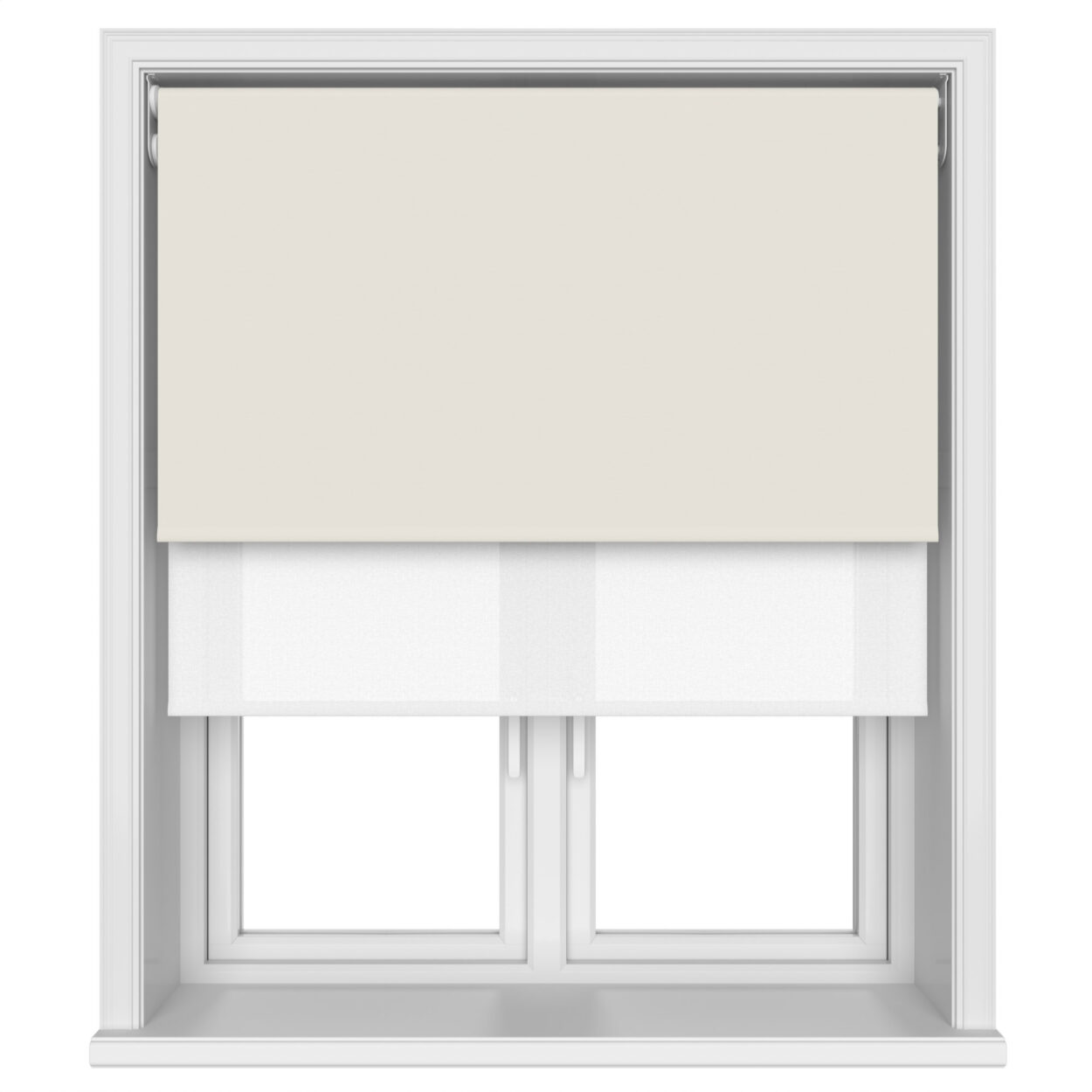 Dover Blackout Cream Whisper Motorised Double Roller Blind - Image 4