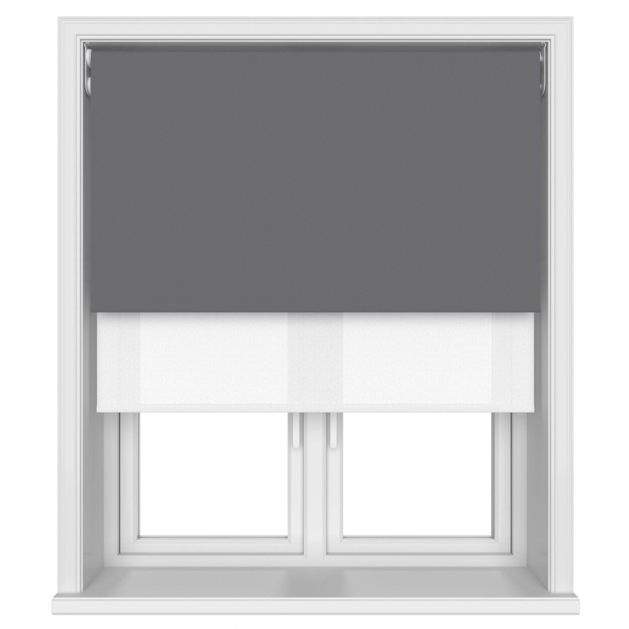 Dover Blackout Gunmetal Motorised Double Roller Blind - Image 4