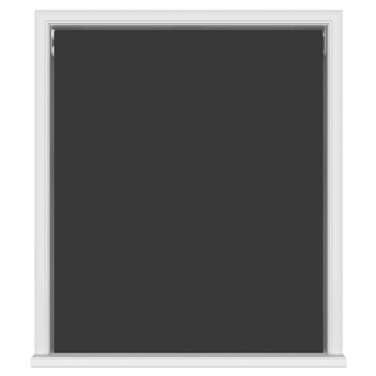 Dover Blackout Jet Black Motorised Double Roller Blind - Image 2