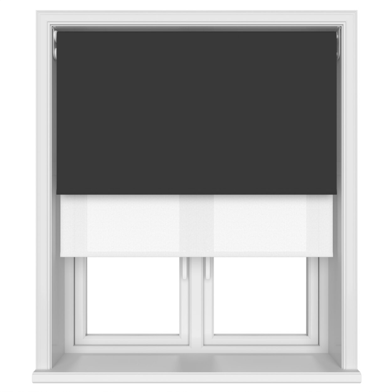 Dover Blackout Jet Black Motorised Double Roller Blind - Image 4