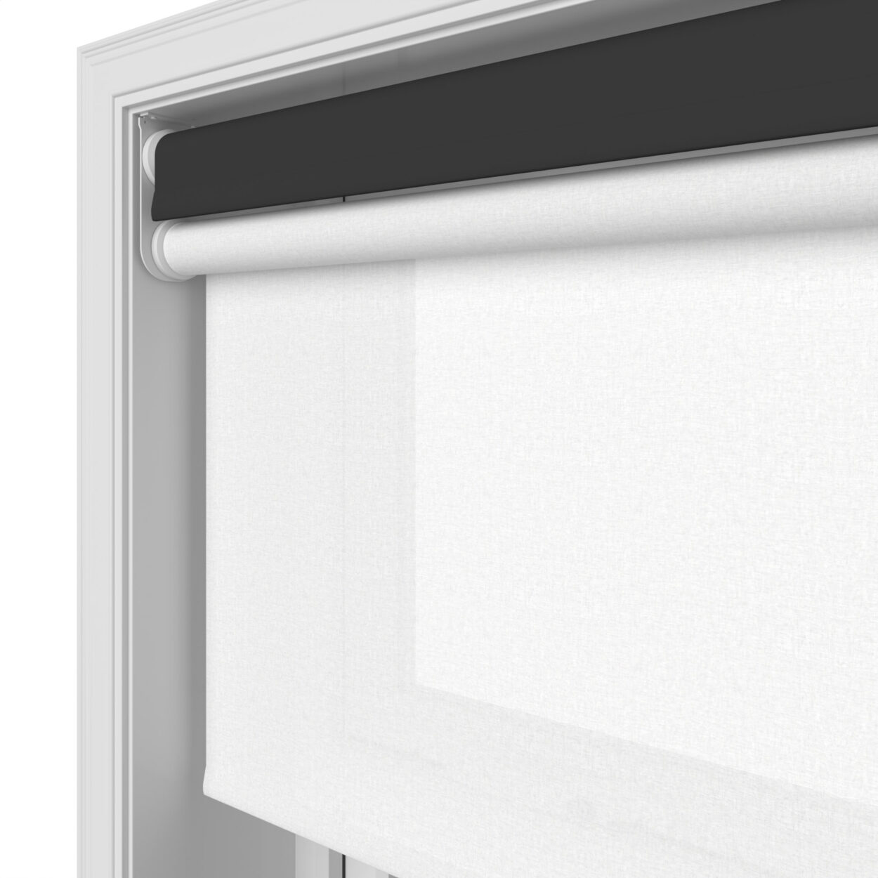 Dover Blackout Jet Black Motorised Double Roller Blind - Image 7