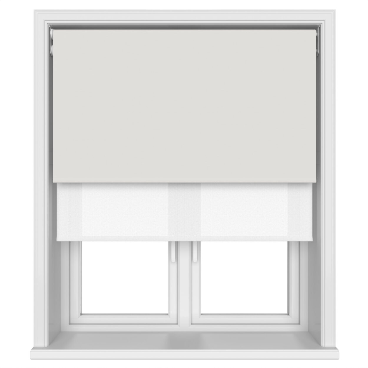 Dover Blackout Chalk White Motorised Double Roller Blind - Image 4