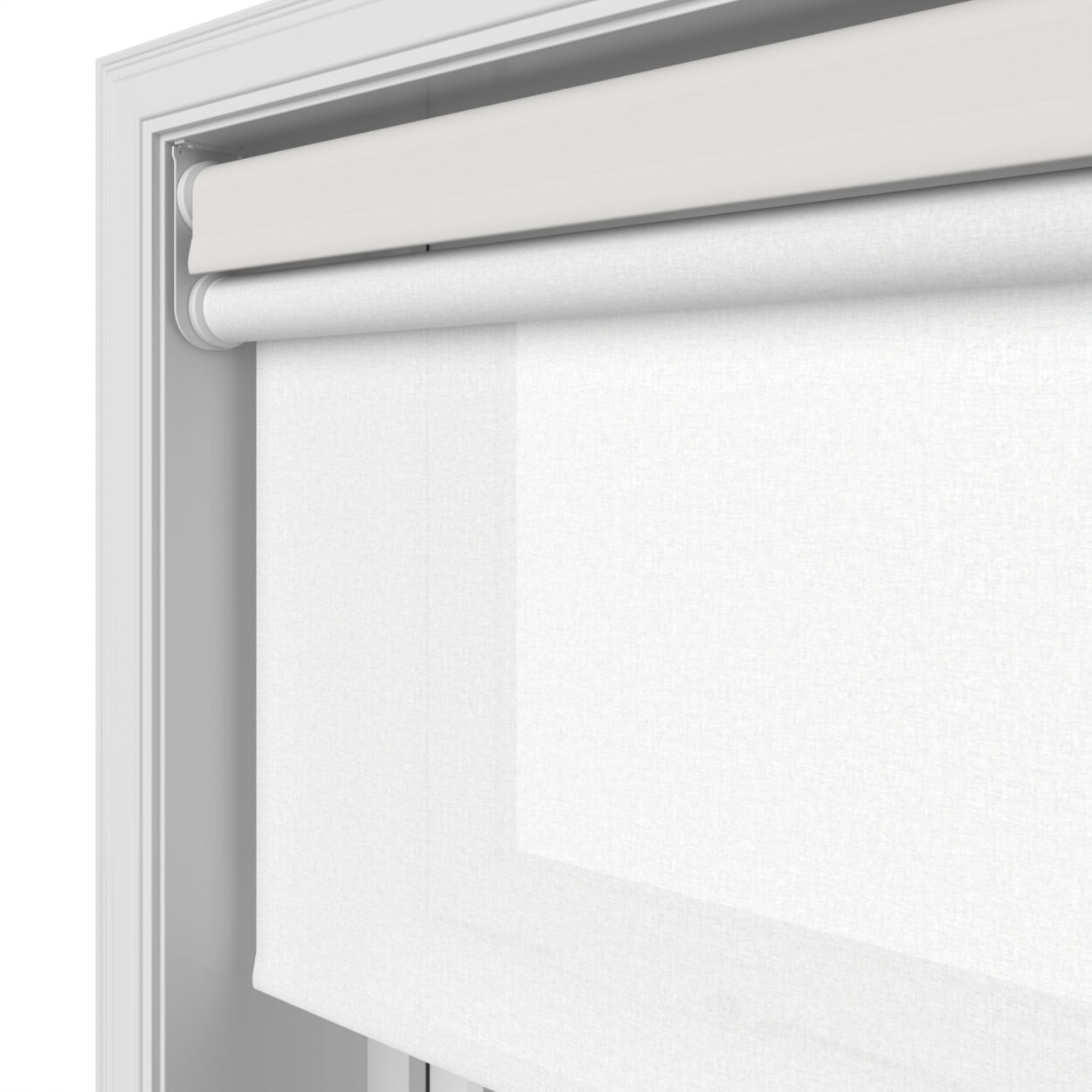 Dover Blackout Chalk White Motorised Double Roller Blind - Image 7