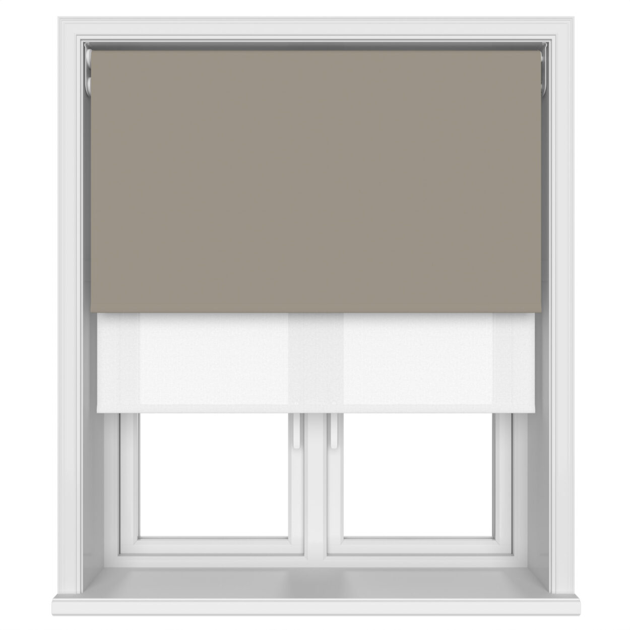 Dover Blackout Mushroom Beige Motorised Double Roller Blind - Image 4