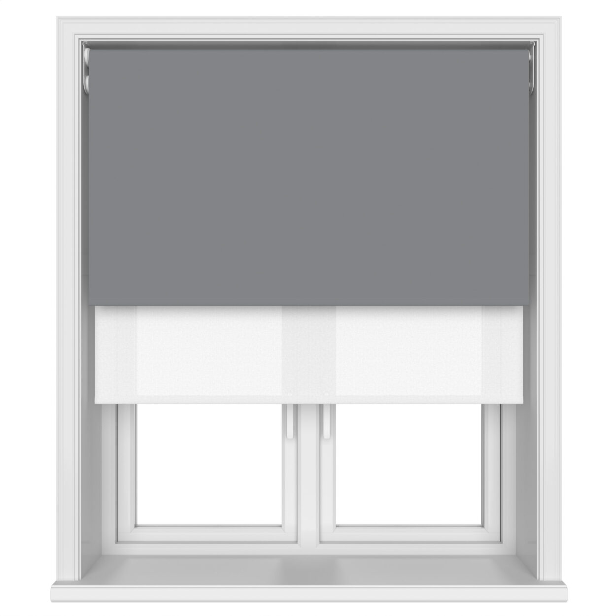 Dover Blackout Graphite Grey Motorised Double Roller Blind