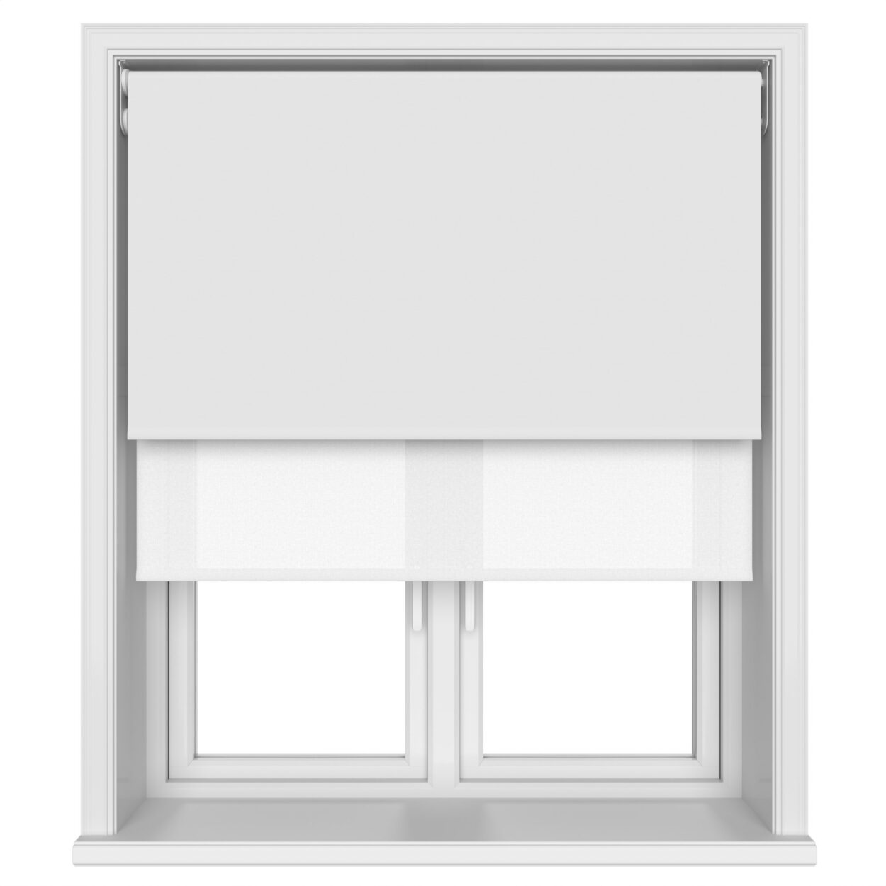 Dover Blackout Pure White Motorised Double Roller Blind - Image 4