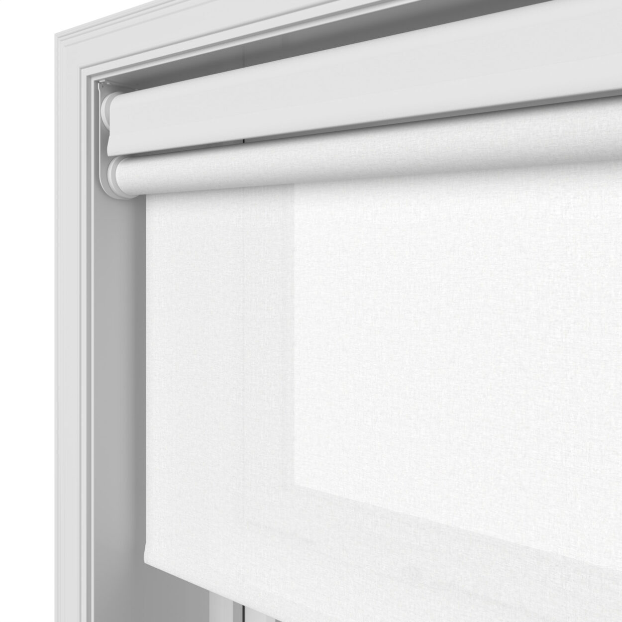 Dover Blackout Pure White Motorised Double Roller Blind - Image 7