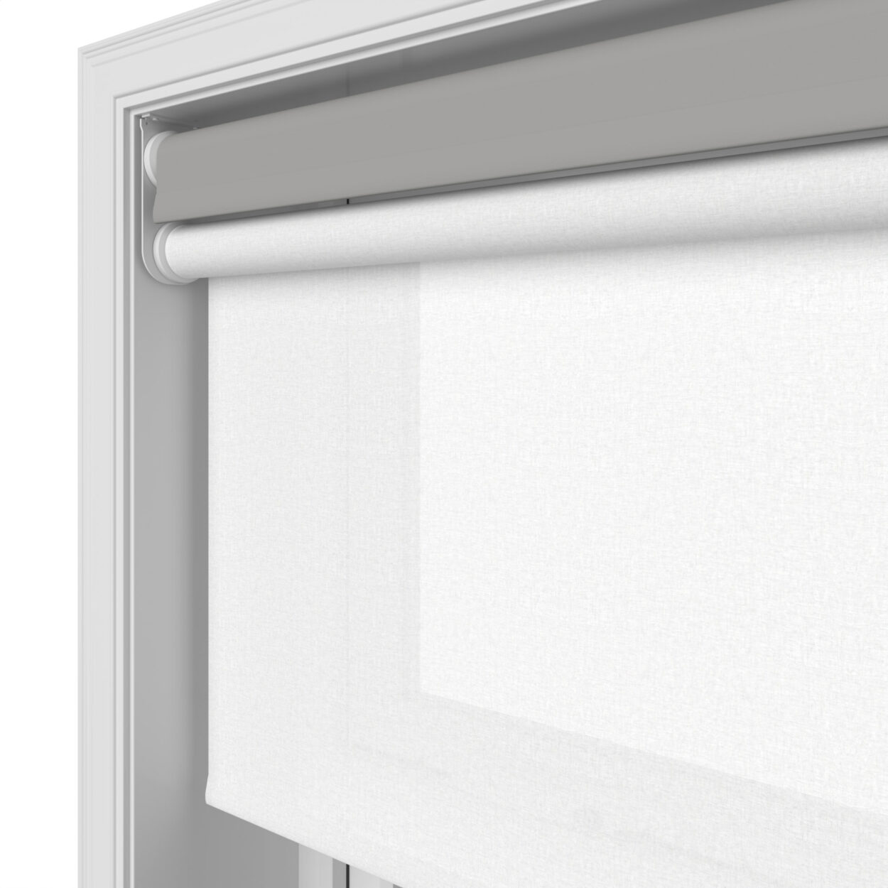 Dover Blackout Warm Stone Motorised Double Roller Blind - Image 7