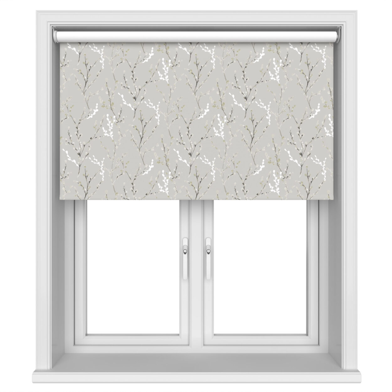 Willow Tree Blackout Birch White Motorised Roller Blind - Image 3