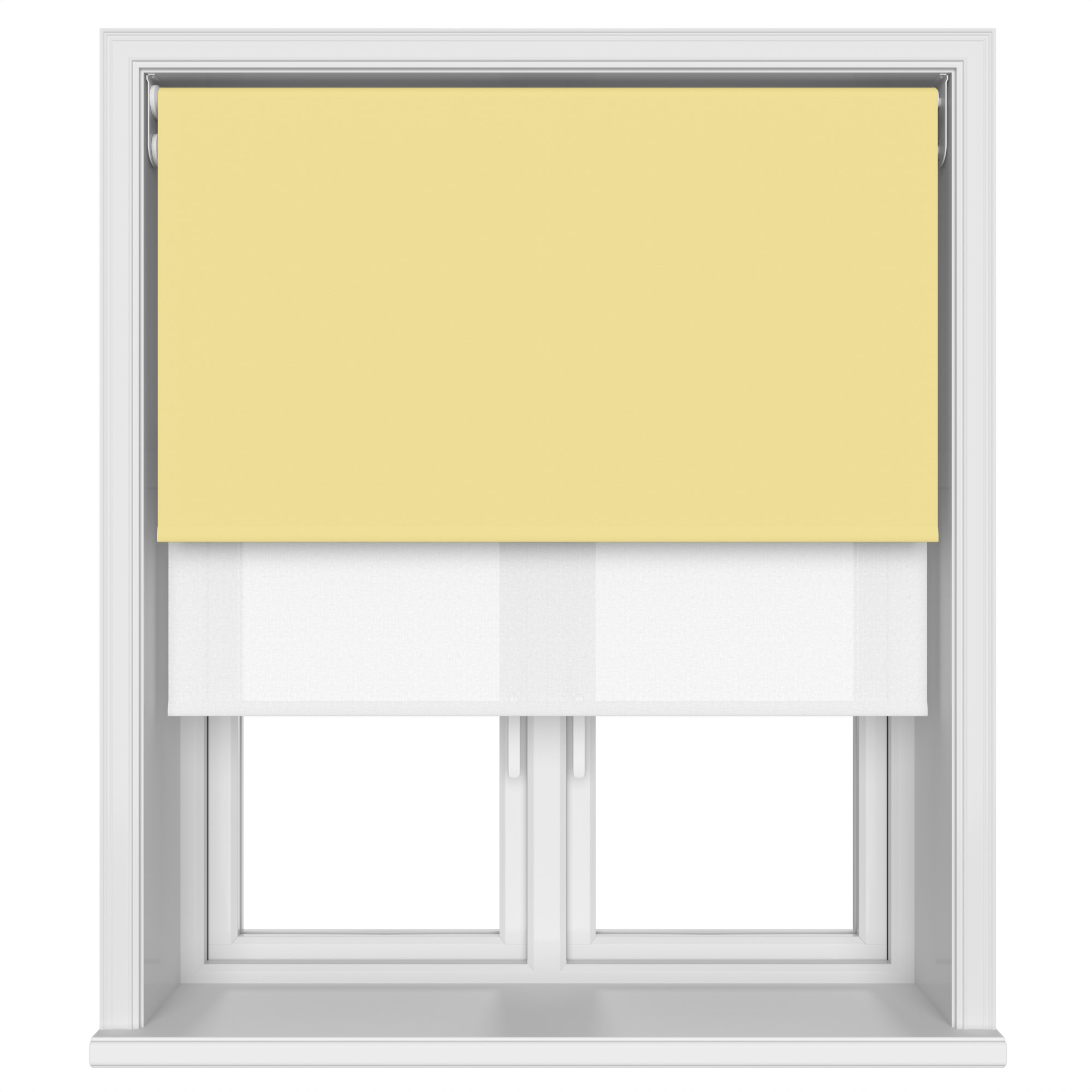 Dover Blackout Sunlit Yellow Motorised Double Roller Blind - Image 4