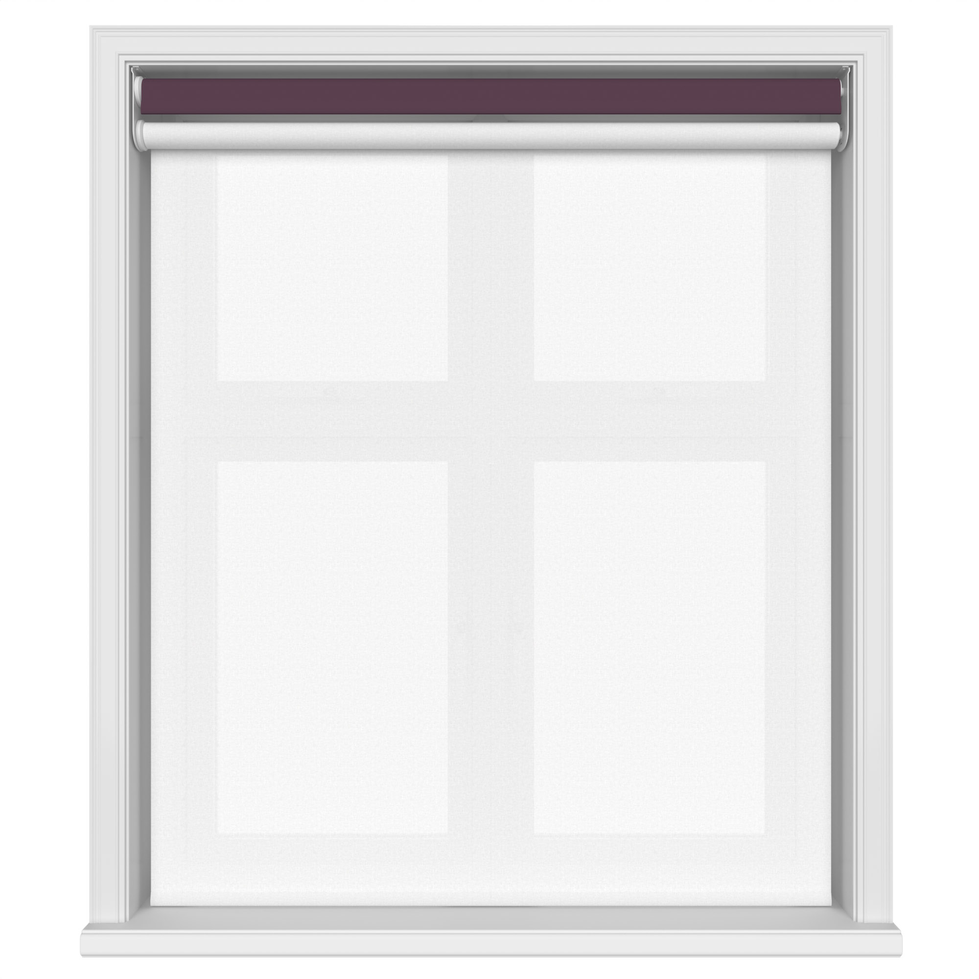 Dover Blackout Royal Plum Motorised Double Roller Blind - Image 3