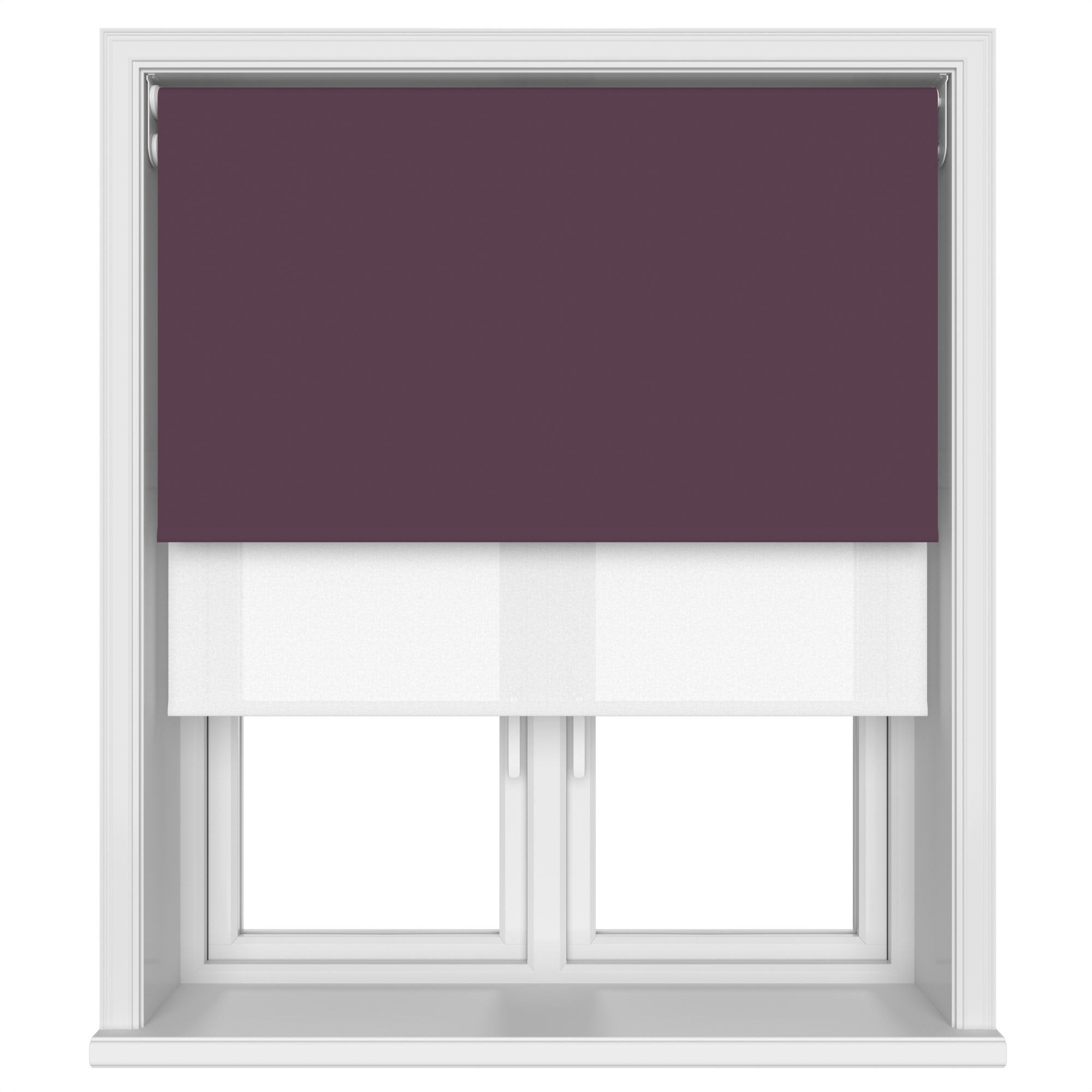 Dover Blackout Royal Plum Motorised Double Roller Blind