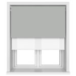 Dover Blackout Pewter Grey Motorised Double Roller Blind