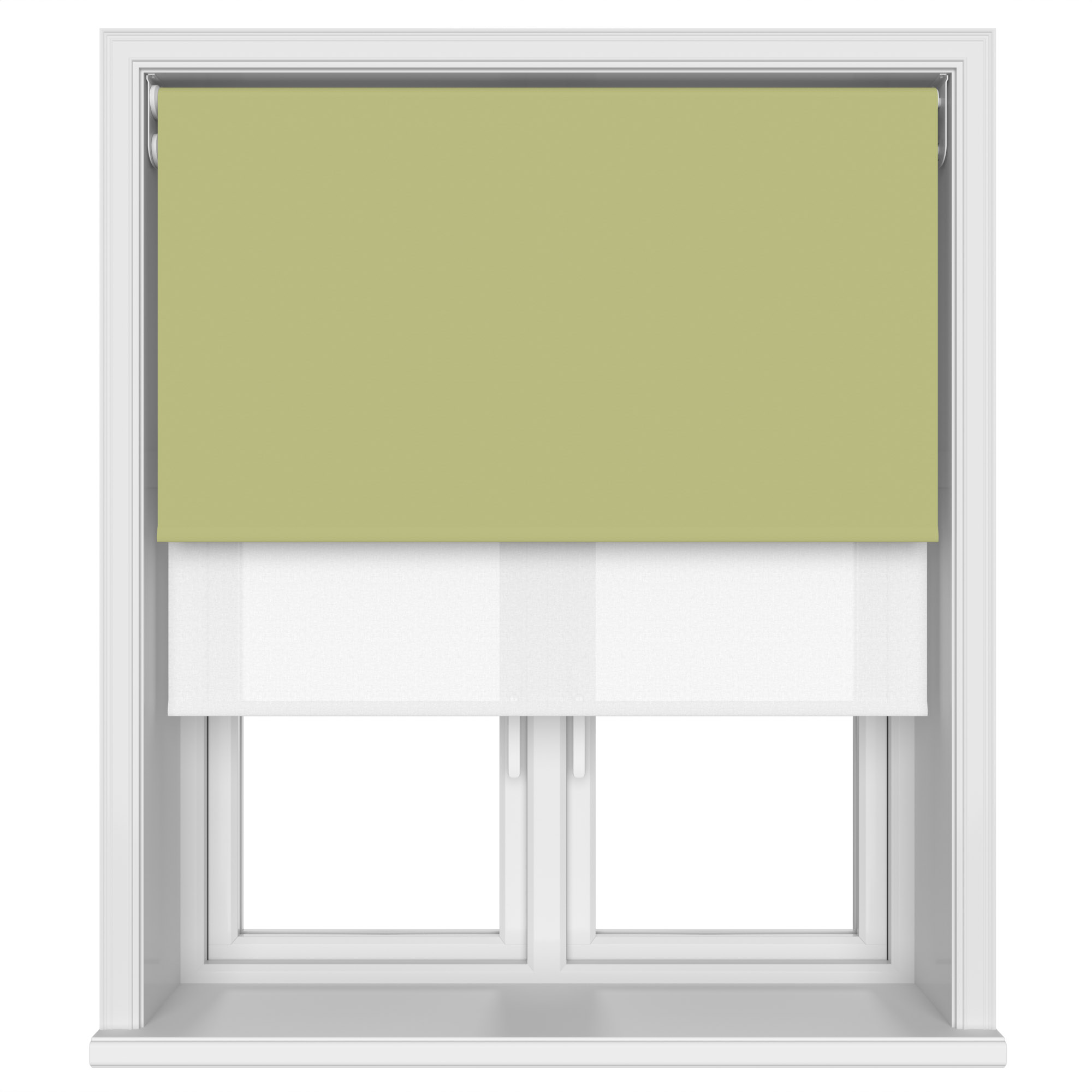 Dover Blackout Pale Glade Motorised Double Roller Blind - Image 4
