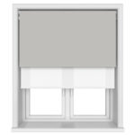 Dover Blackout Stone Grey Motorised Double Roller Blind