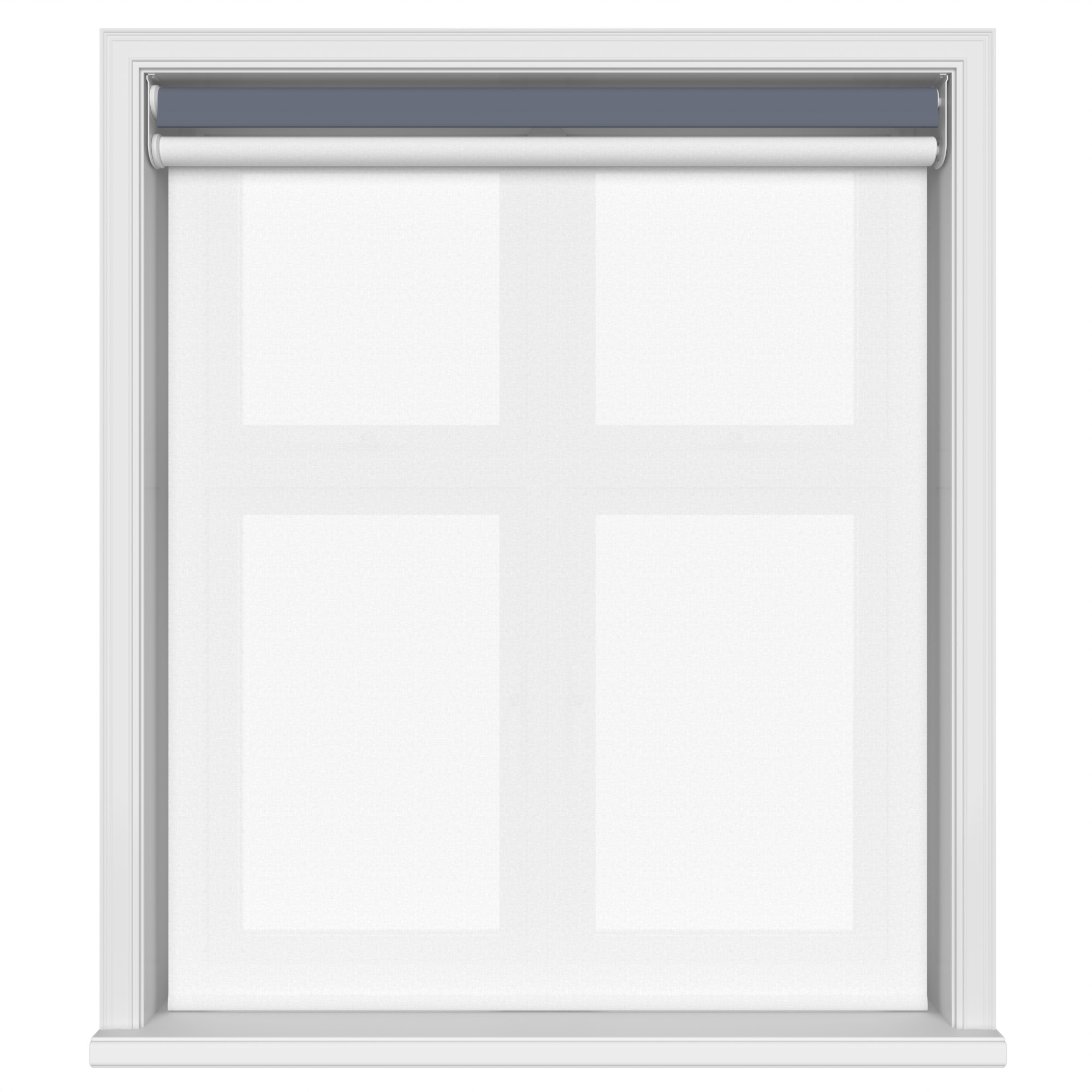 Dover Blackout Twilight Blue Motorised Double Roller Blind - Image 3