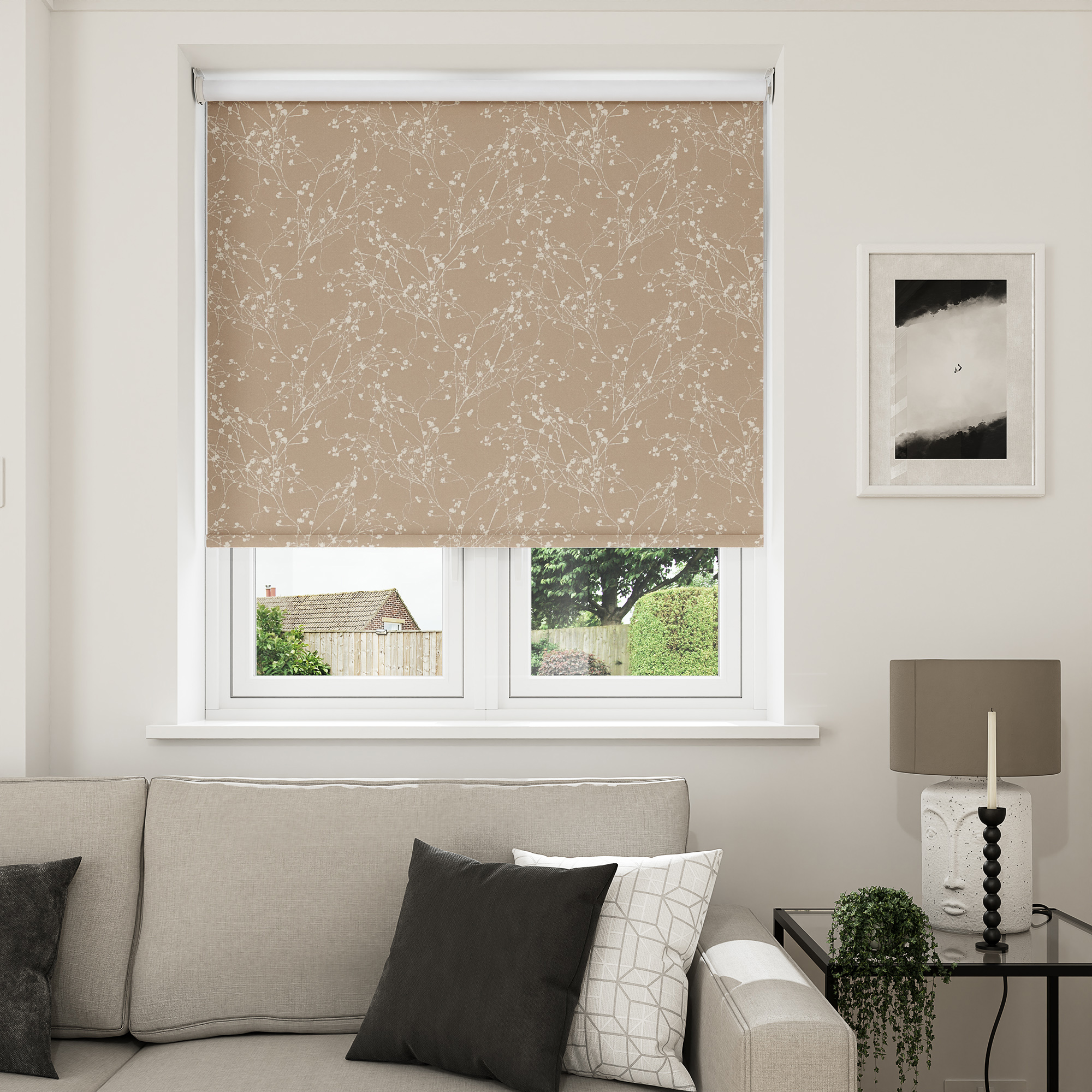 Vale Blackout Champagne Motorised Roller Blind - Image 7
