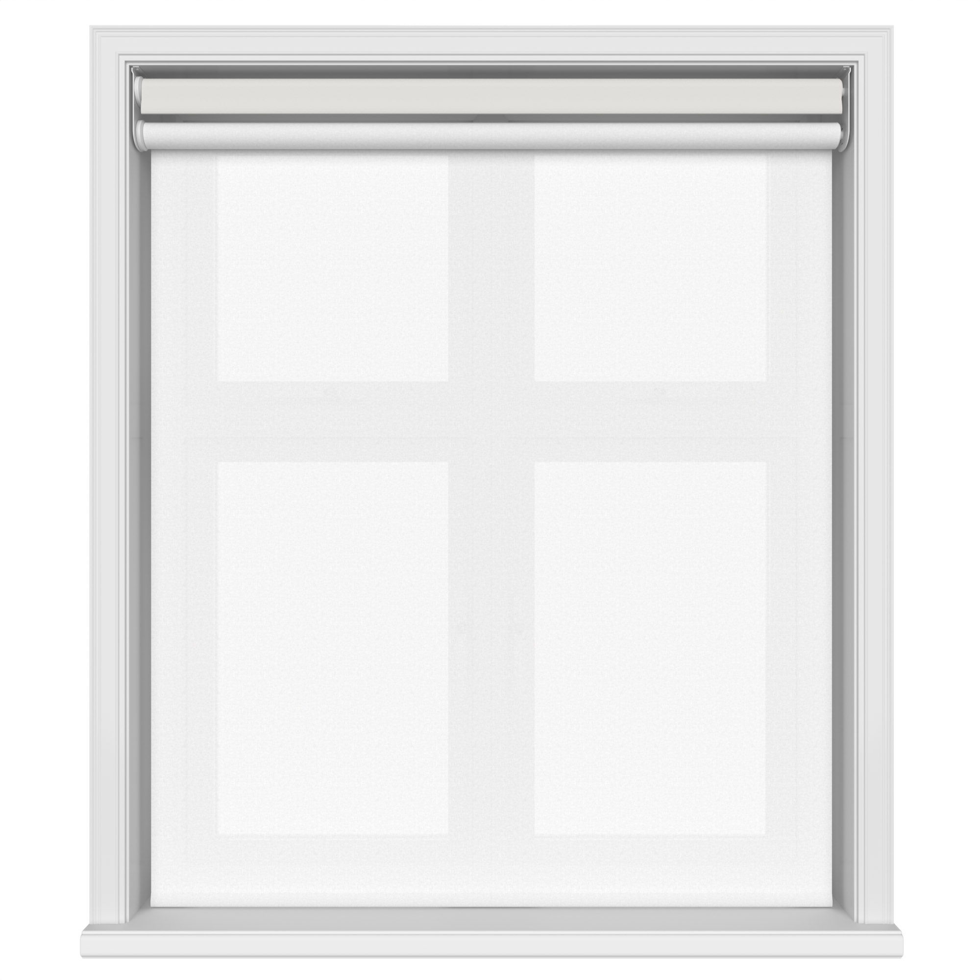 Dover Blackout Chalk White Motorised Double Roller Blind - Image 3