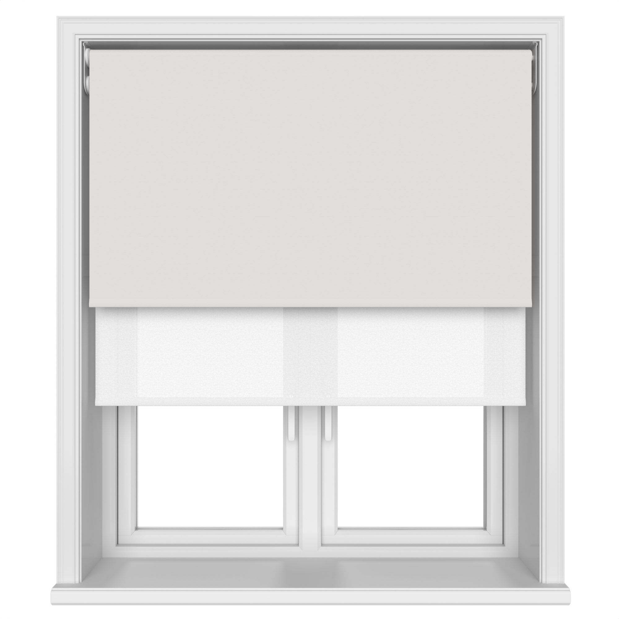 Dover Blackout Chalk White Motorised Double Roller Blind - Image 4