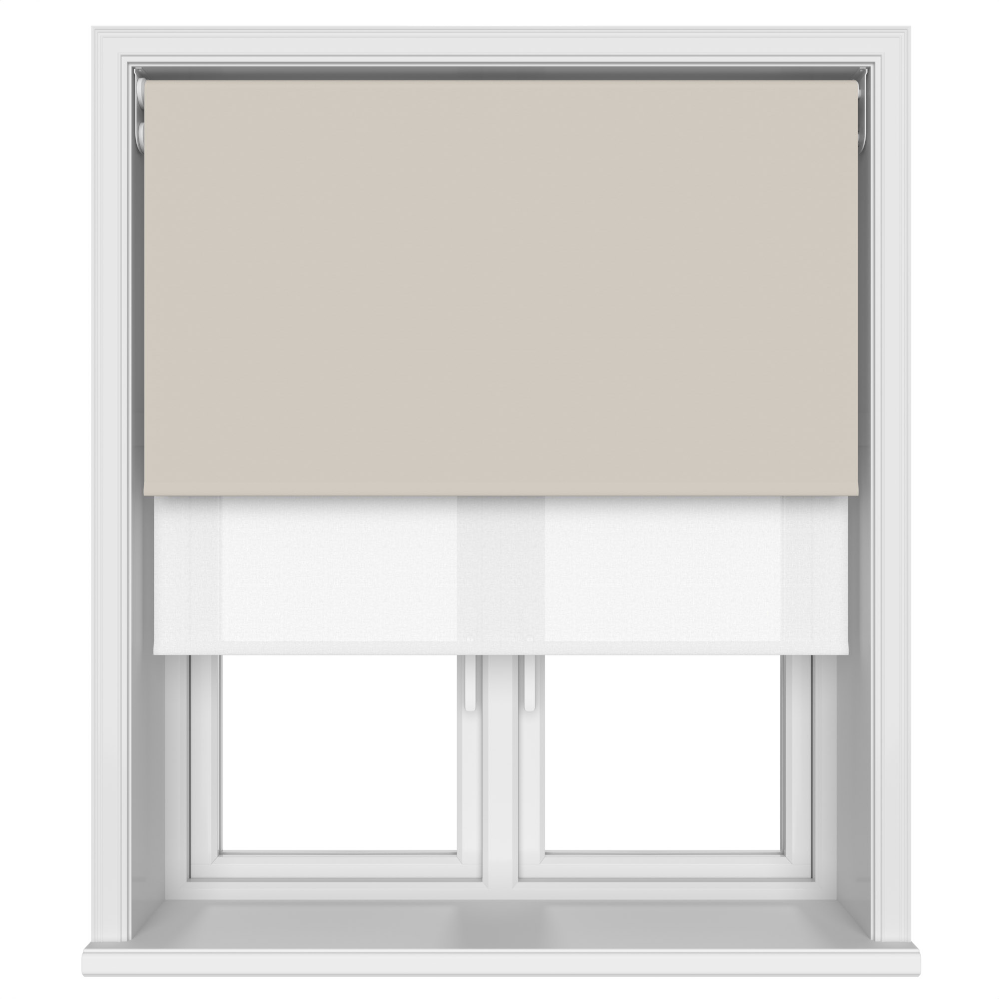 Dover Blackout Warm Sand Motorised Double Roller Blind - Image 4