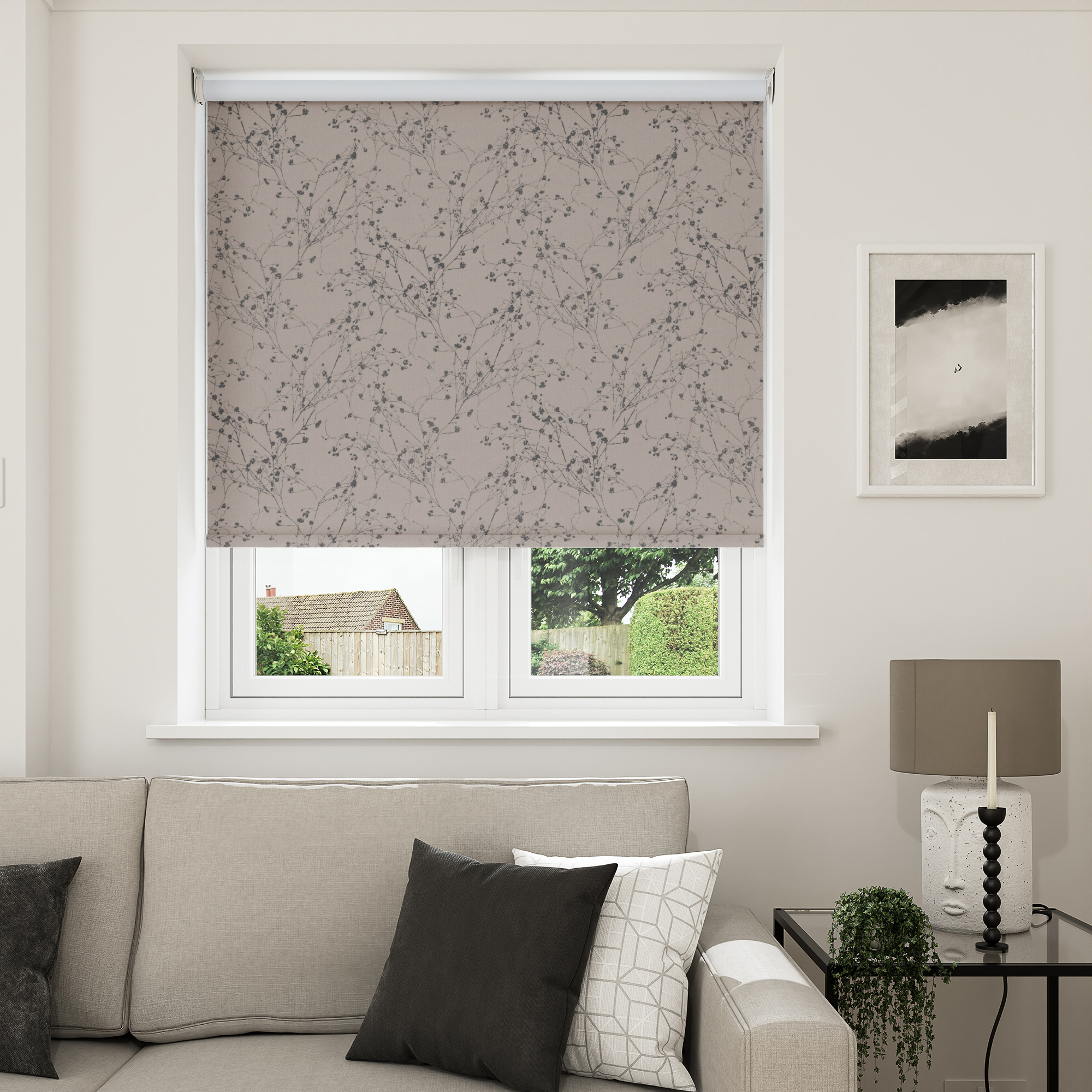 Vale Blackout Moonlight Mink Motorised Roller Blind - Image 7
