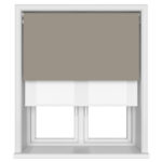 Dover Blackout Mushroom Beige Motorised Double Roller Blind