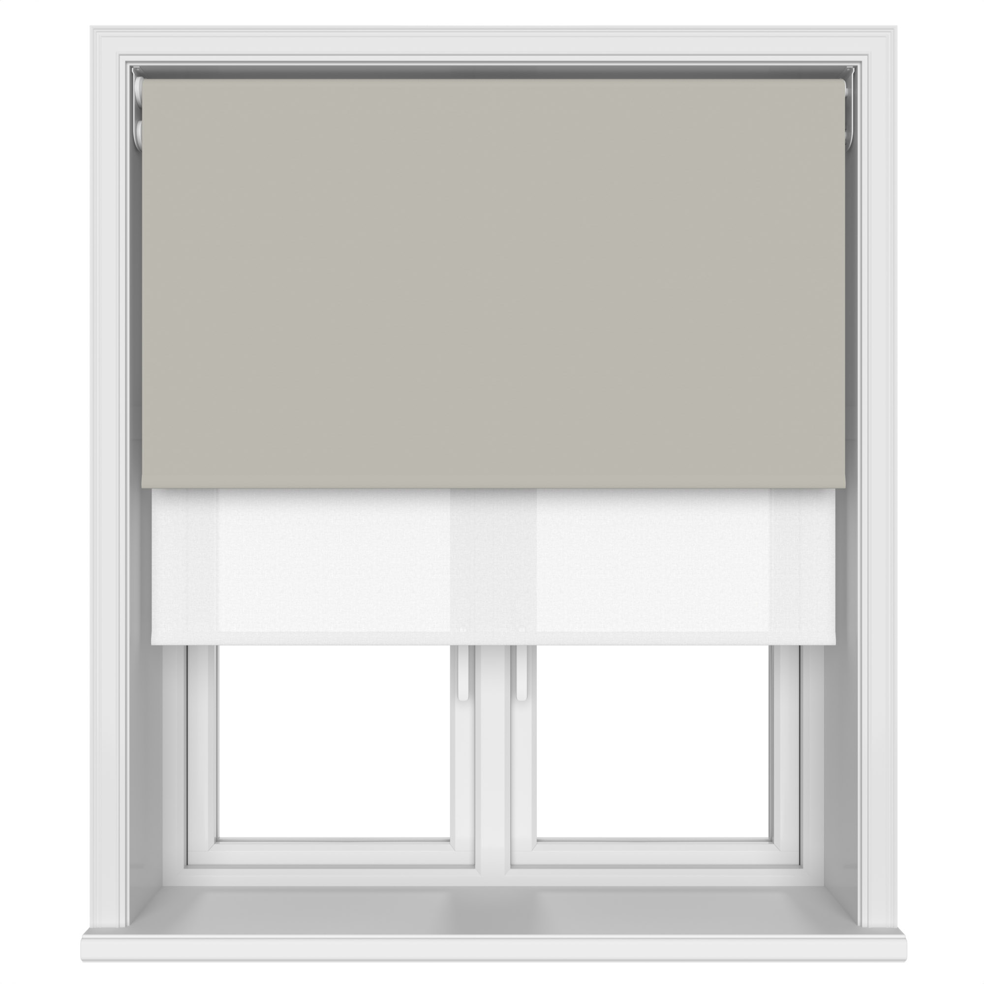 Dover Blackout Muted Truffle Motorised Double Roller Blind - Image 4