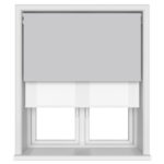 Dover Blackout Pale Grey Motorised Double Roller Blind
