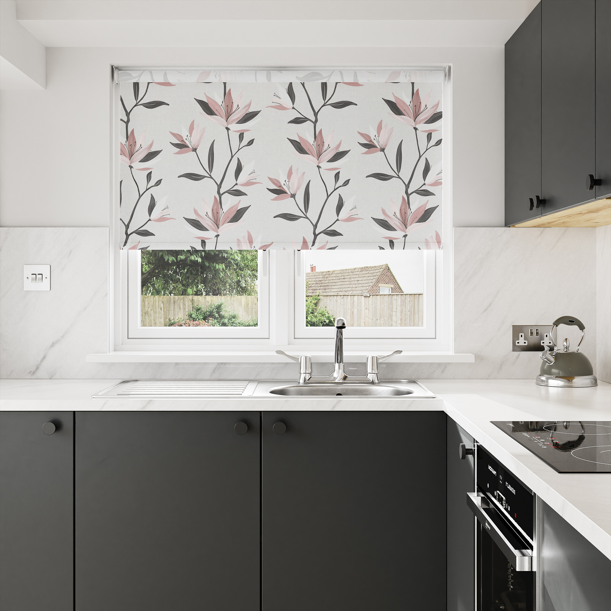 Lilyvale Faint Blossom Motorised Roller Blind - Image 7
